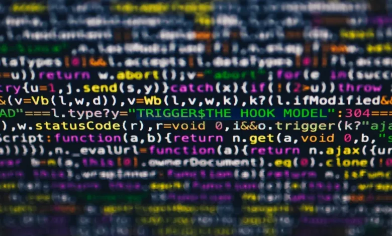 Programmer code on a screen