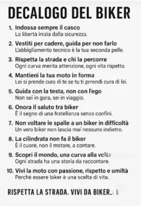 Il decalogo del biker