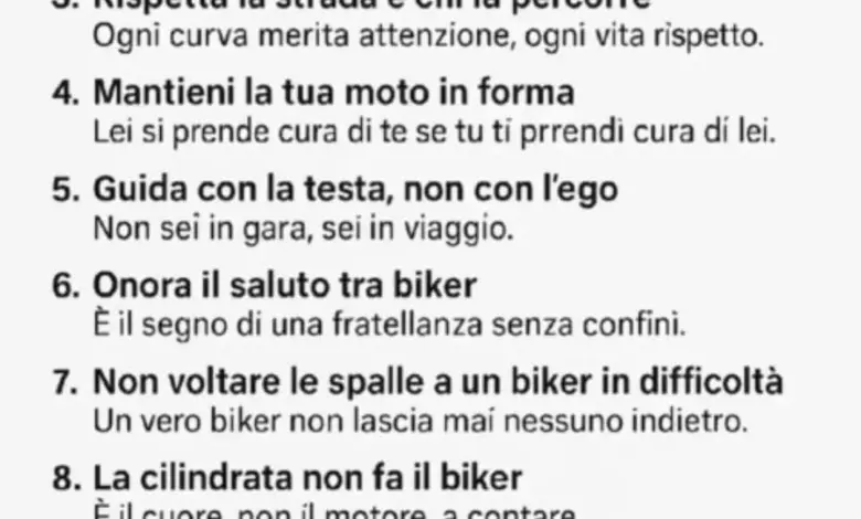 Il decalogo del biker